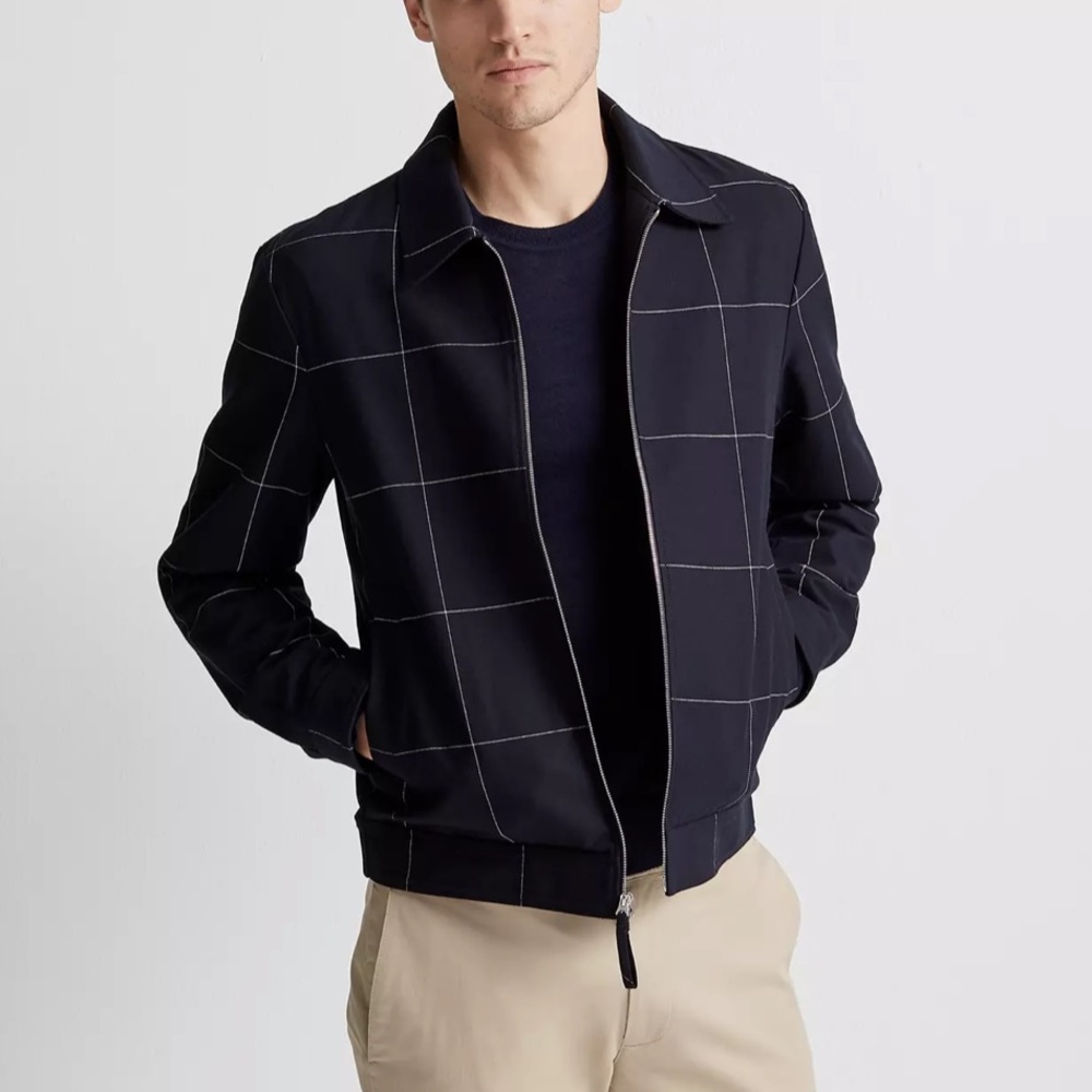 Club Monaco Windowpane Shirt Jacket